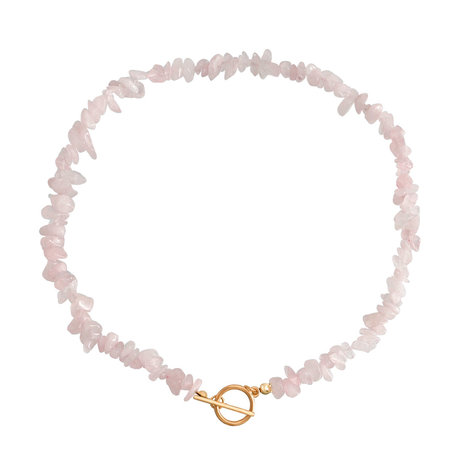Natural Gravel Gemstone OT Buckle Necklace