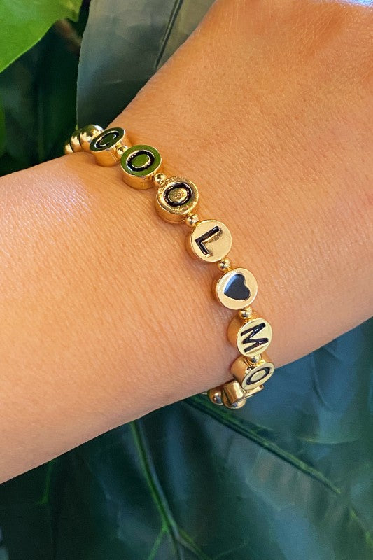Cool Mom Gold Beaded Bracelet Womens Mothers Day Gift