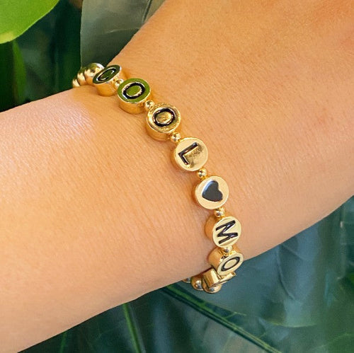 Cool Mom Gold Beaded Bracelet Womens Mothers Day Gift