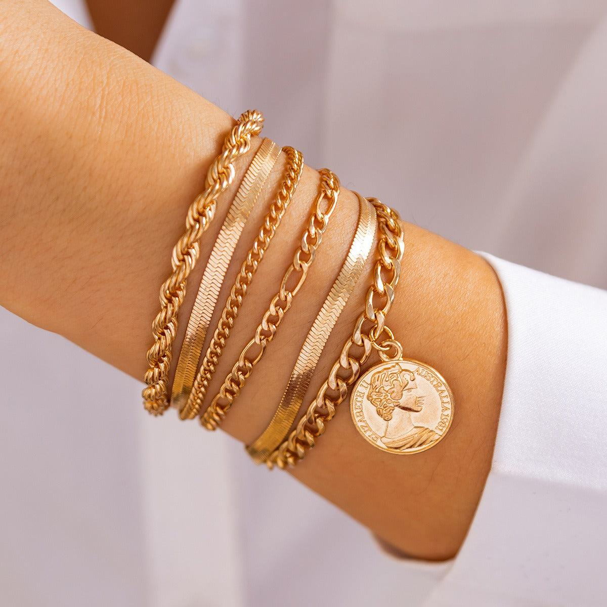Imitation Pearl Stacking Bracelet